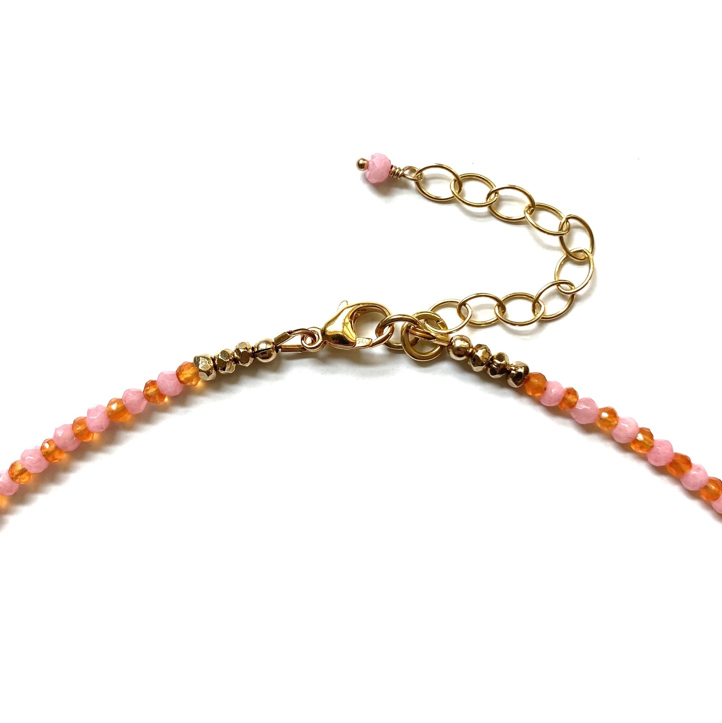 Love Sweetly Pink Opal and Orange Carnelian Pendant Necklace